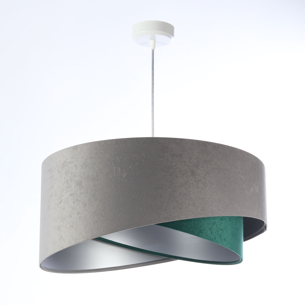 BPS koncept Závěsné svítidlo GALAXY šedé 2, 1xE27, ø 50 cm Barva: Zelená-stříbrná