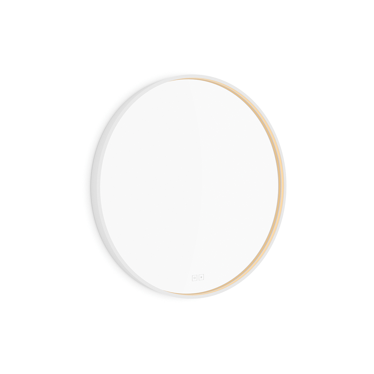 Nimco Bílé LED zrcadlo 22W, Ø 70 cm se dvěma dotykovými senzory