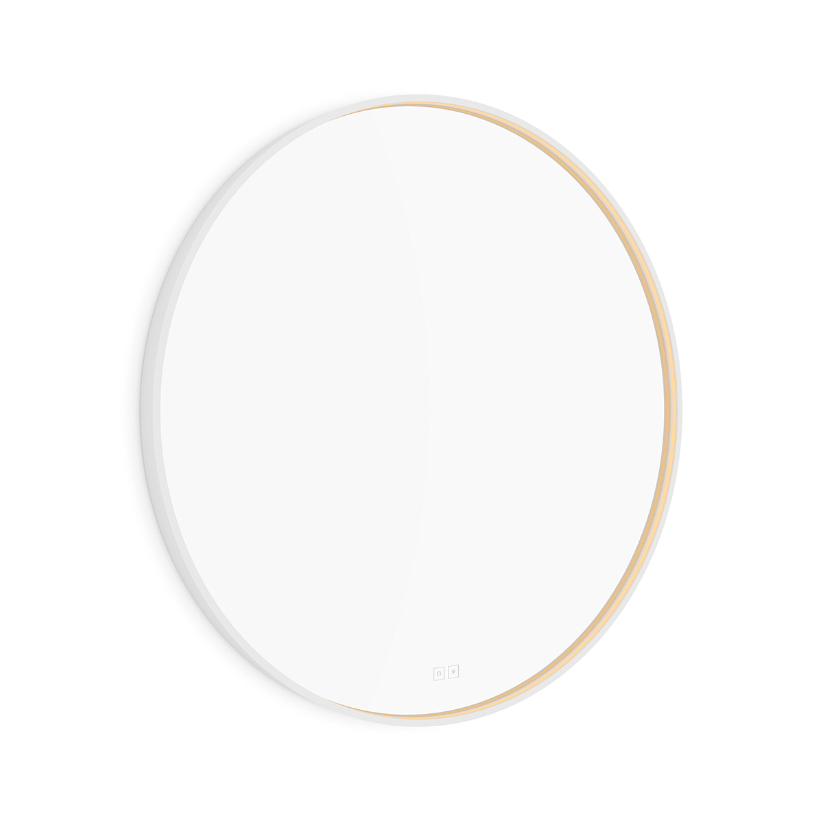 Nimco Bílé LED zrcadlo 28W, Ø 90 cm se dvěma dotykovými senzory