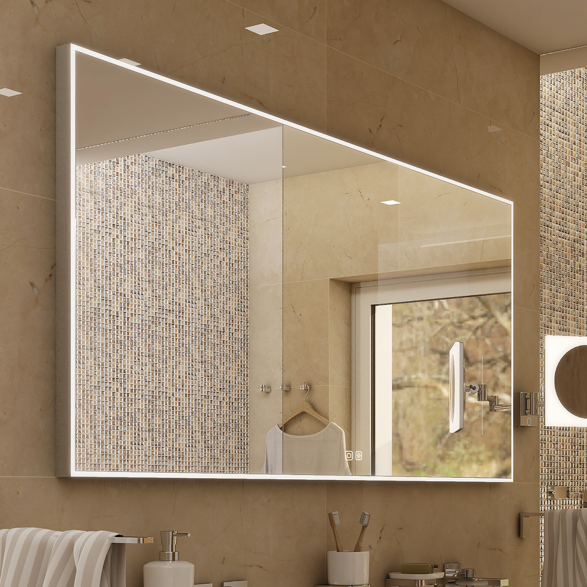 Nimco LED zrcadlo 55W, 120x70 cm se dvěma dotykovými senzory