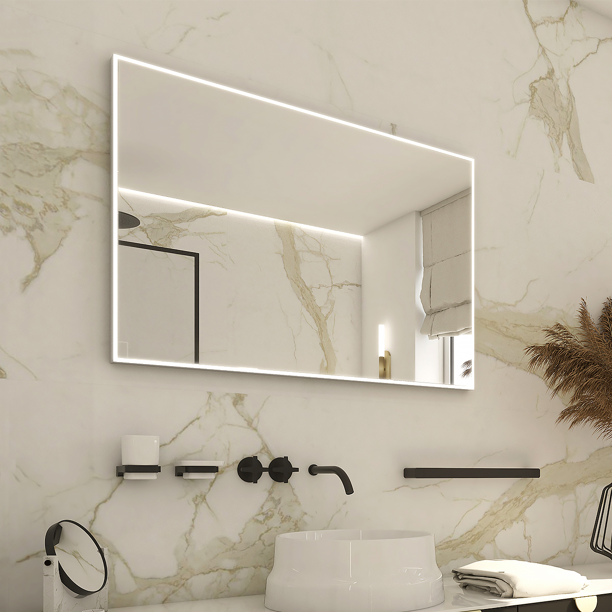 Levně Nimco LED zrcadlo 49W, 100x70 cm