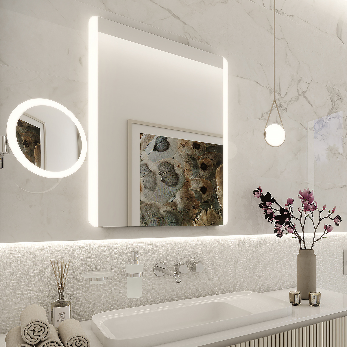 Levně Nimco LED zrcadlo 21W, 60x80 cm