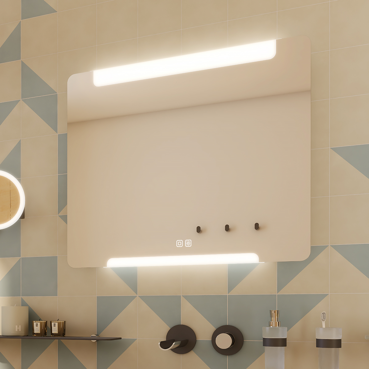 Nimco LED zrcadlo 22,5W, 100x70 cm se dvěma dotykovými senzory