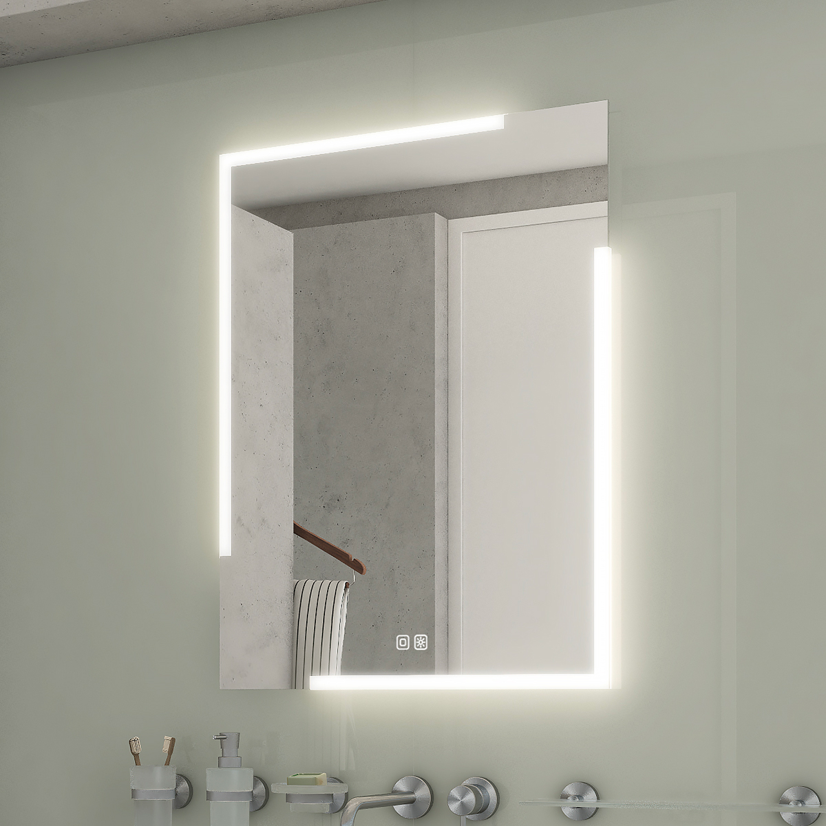 Nimco LED zrcadlo 60x80 cm se dvěma dotykovými senzory