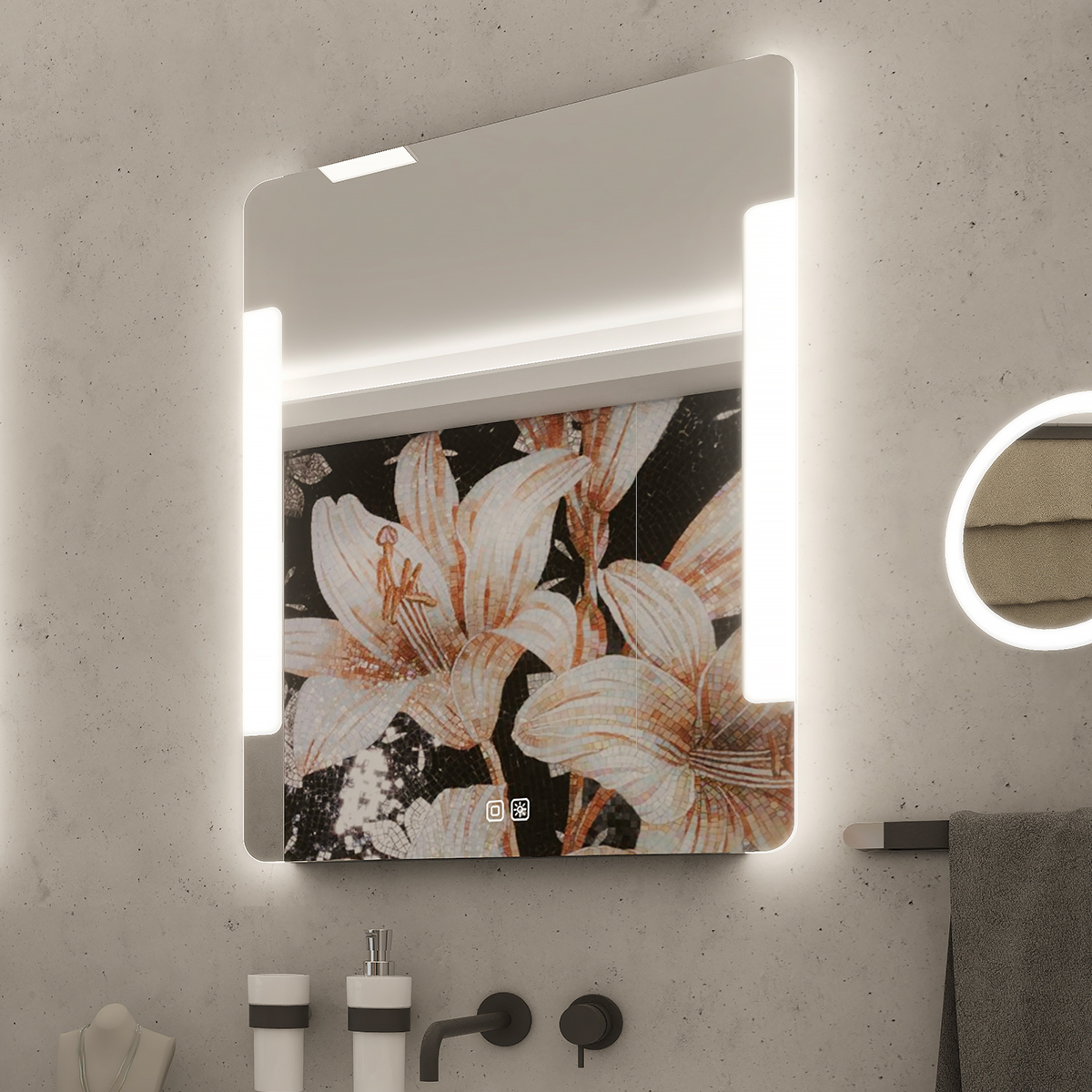 Nimco LED zrcadlo 60x80 cm se dvěma dotykovými senzory