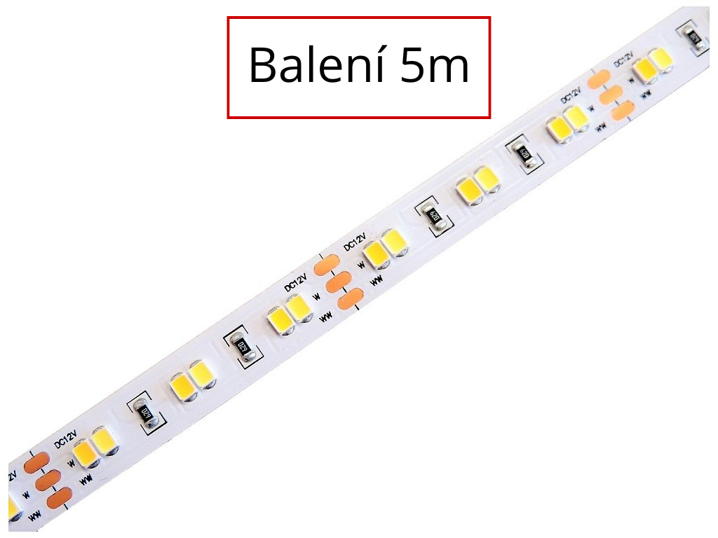 Levně 5m balení CCT LED pásek 18W/m, 2400-6000K, 12V, IP20, 120LED/m