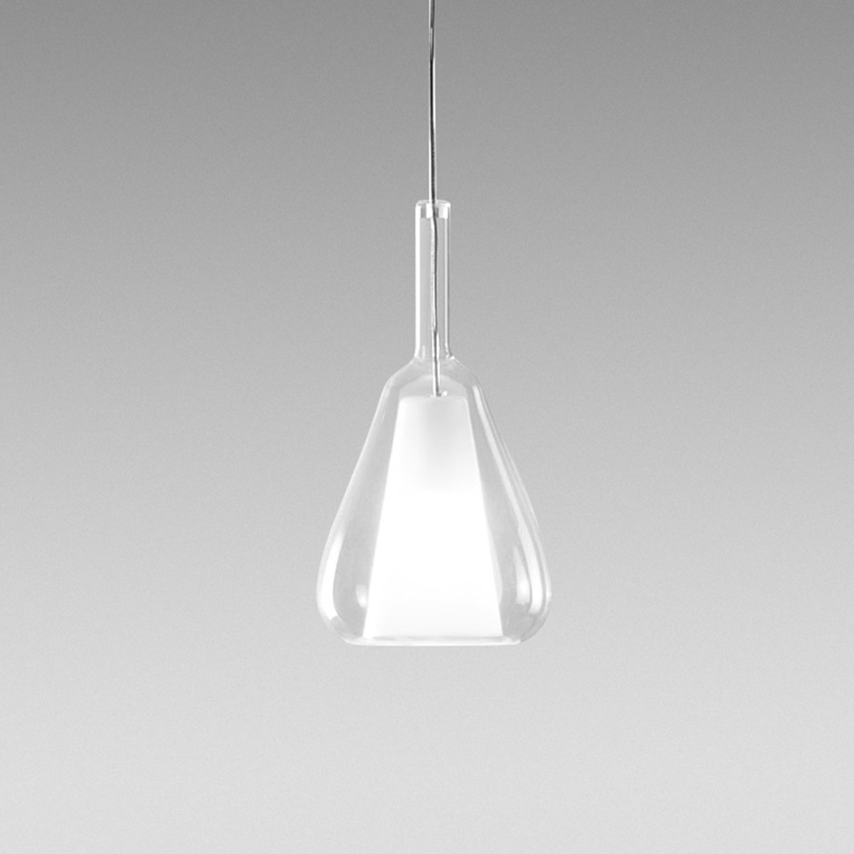 Levně Designové závěsné svítidlo Gea Luce Ofelia S/11 Barva skla: Transparentní sklo, Barva montury: Bílá