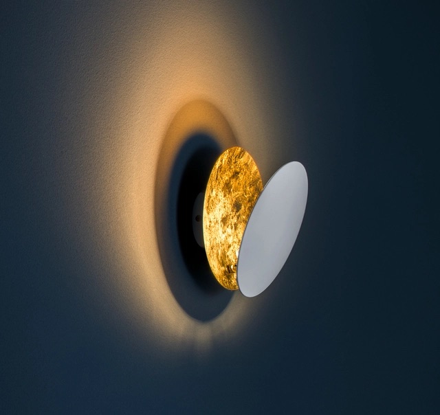 Levně Catellani & Smith Luxusní nástěnné/stropní LED svítidlo Lederam W, Ø25 cm, 2700K, 1x15W Barva: Bílá/Měděná