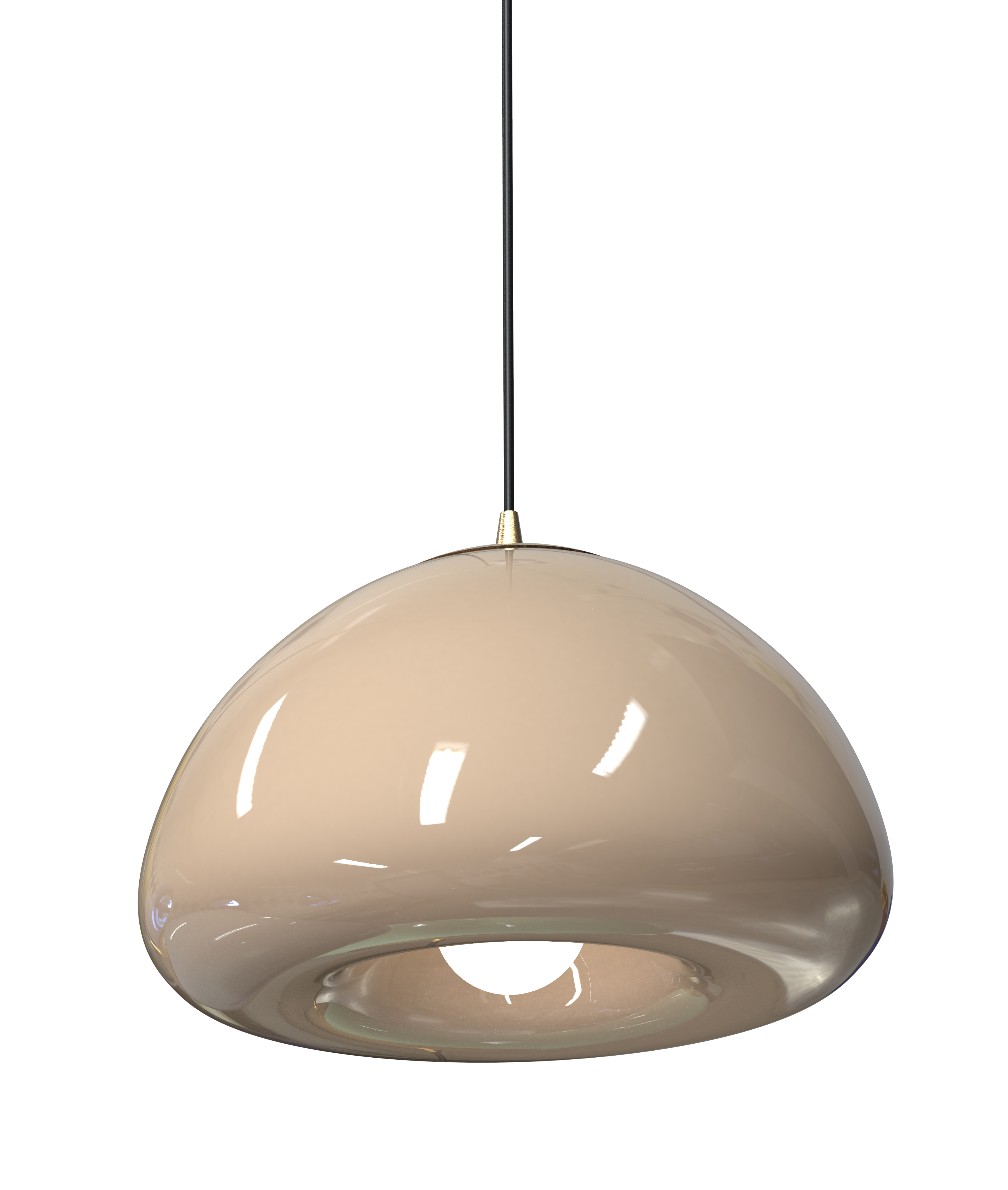 Levně Sikrea Závěsné svítidlo LUXOR Ø29 cm, 1xE27 Barva skla: Holubí šedá, Barva montury: Matná bílá, Typ montury: Přisazená