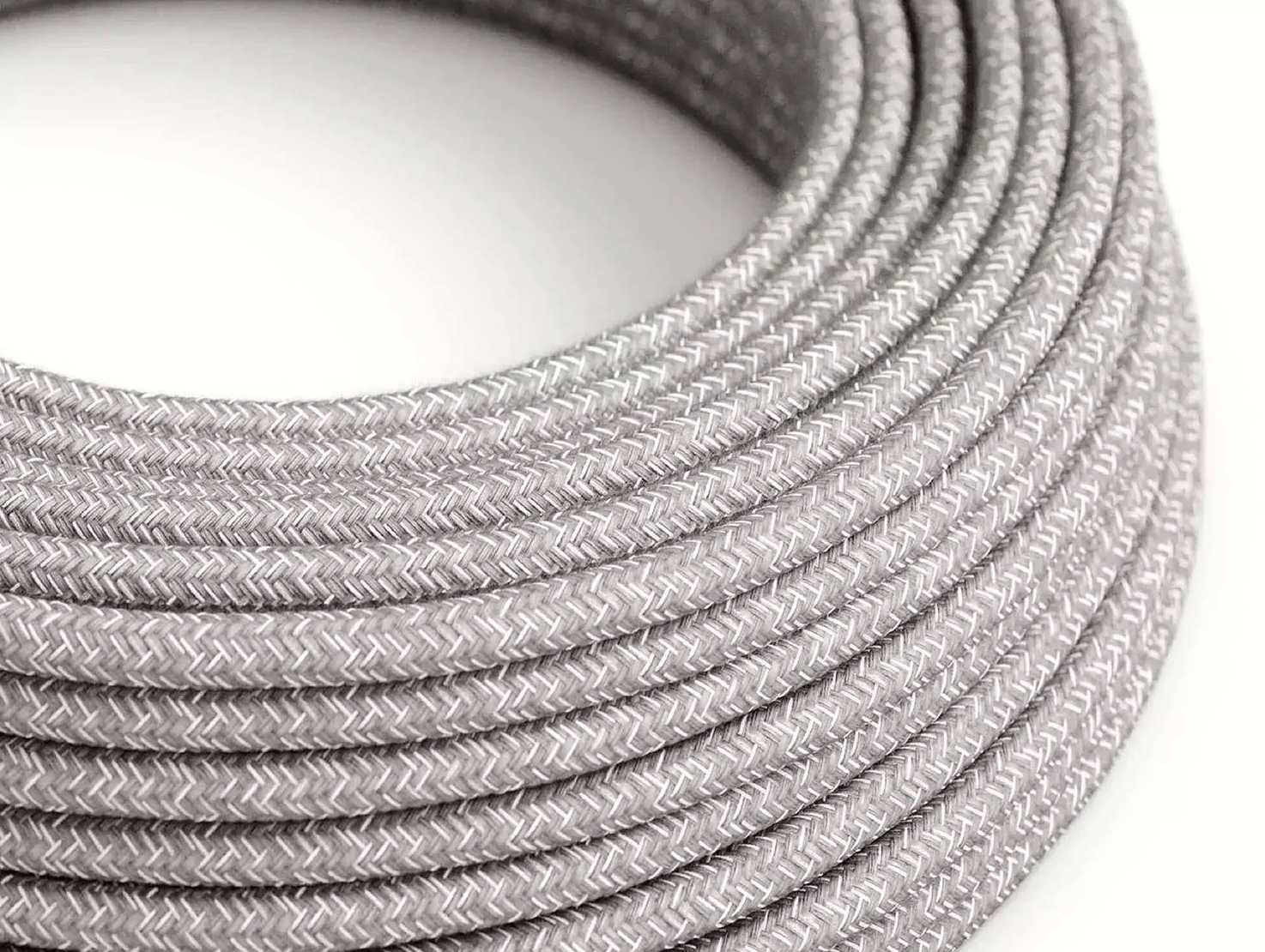 Levně creative cables Textilní elektrický kabel DALI 5x0,75 mm² lněný šedý melír - Dekorativní kabel pro světelné instalace RN02