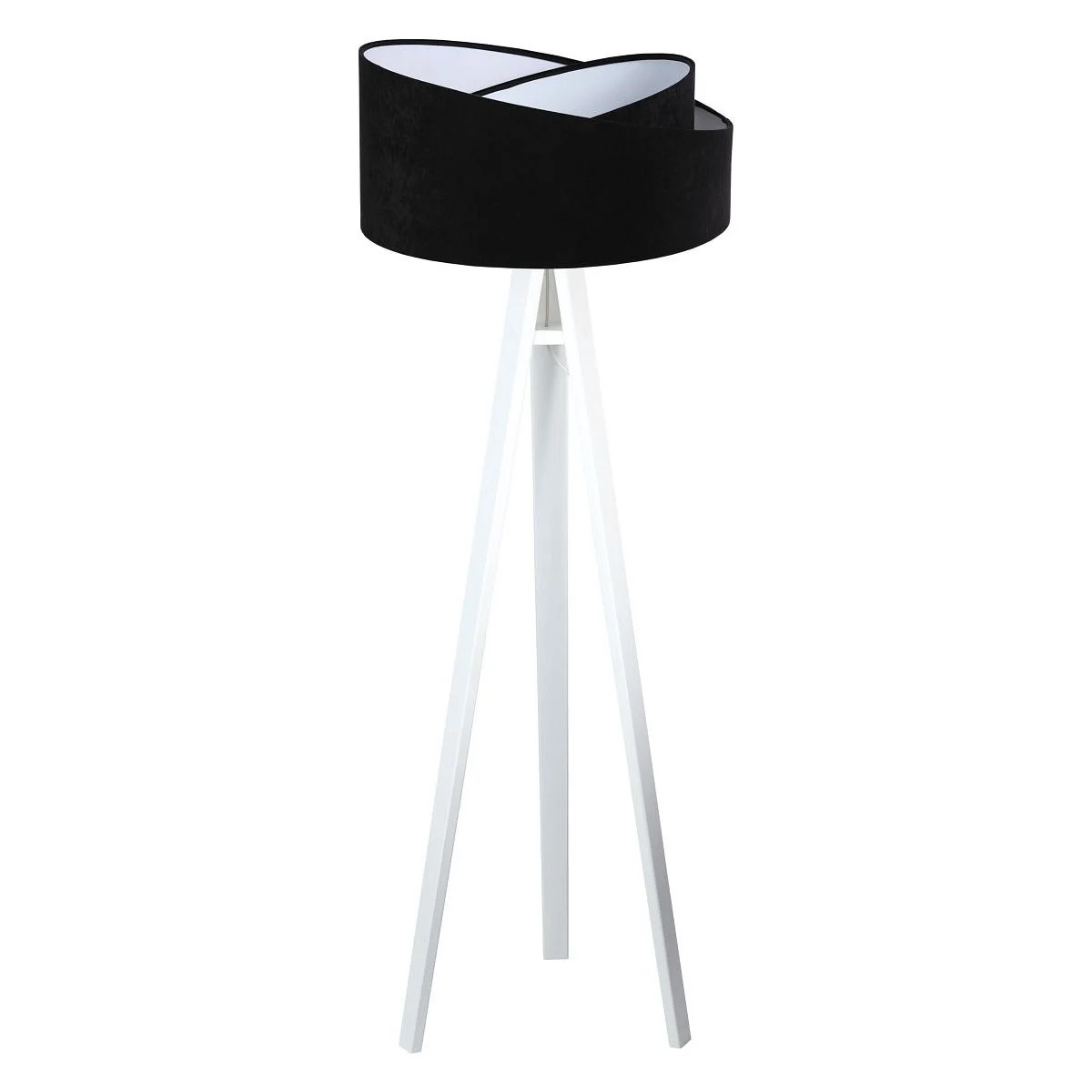 BPS koncept Stojací lampa Galaxy, v.146cm, černo-bílé stínidlo, 1xE27, ø 50 cm Barva podstavy: Bílá