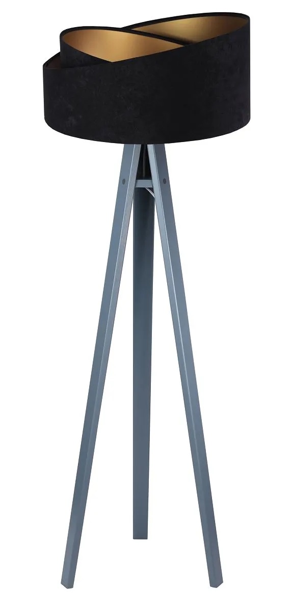 BPS koncept Stojací lampa Galaxy, v.146cm, černo-zlaté stínidlo, 1xE27, ø 50 cm Barva podstavy: Šedá