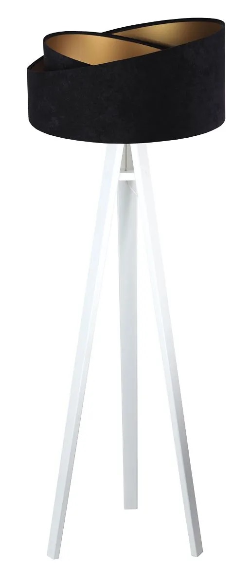 BPS koncept Stojací lampa Galaxy, v.146cm, černo-zlaté stínidlo, 1xE27, ø 50 cm Barva podstavy: Bílá