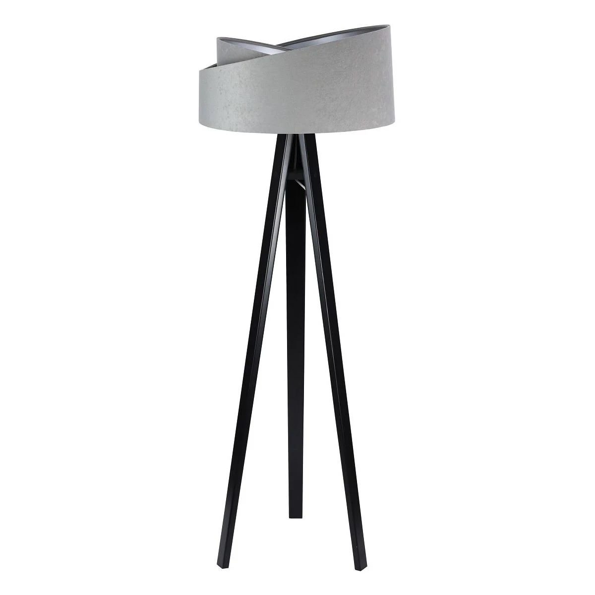 Levně BPS koncept Stojací lampa Galaxy, v.146cm, šedo-stříbrné stínidlo, 1xE27, ø 50 cm Barva podstavy: Černá