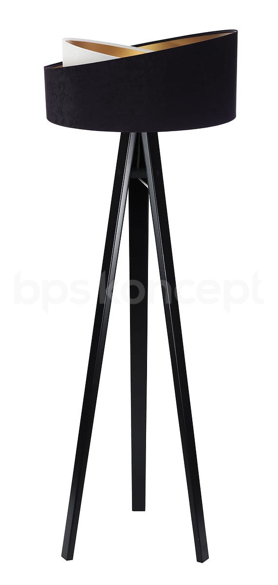BPS koncept Stojací lampa Galaxy, v.146cm, černo-zlaté stínidlo, 1xE27, ø 50 cm Barva podstavy: Černá