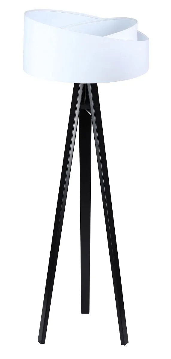 BPS koncept Stojací lampa Galaxy, v.146cm, bílo-bílé stínidlo, 1xE27, ø 50 cm Barva podstavy: Černá