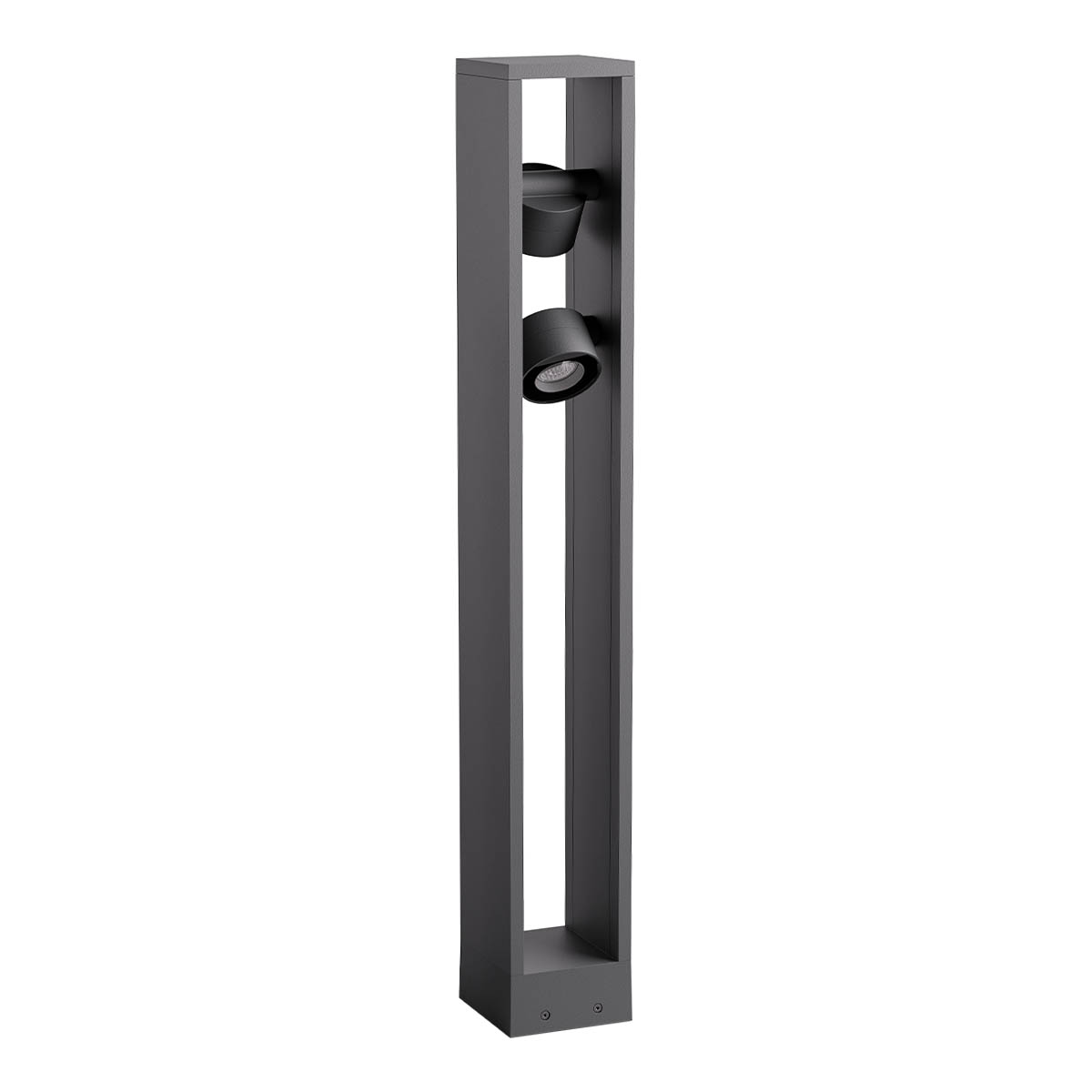 Levně Redo Venkovní LED sloupek XROCK POLE 2x9W, v. 80 cm, IP65, 230V Barva: Antracit, Barva světla: 2700K