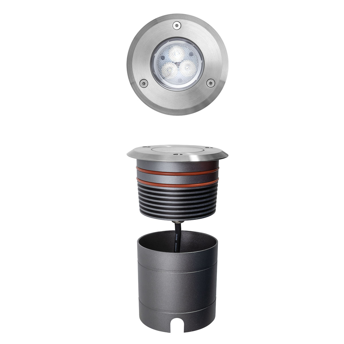 Levně Redo Chodníkové LED svítidlo XGROUND 3x3W, ø 133 mm, RGB, 12V