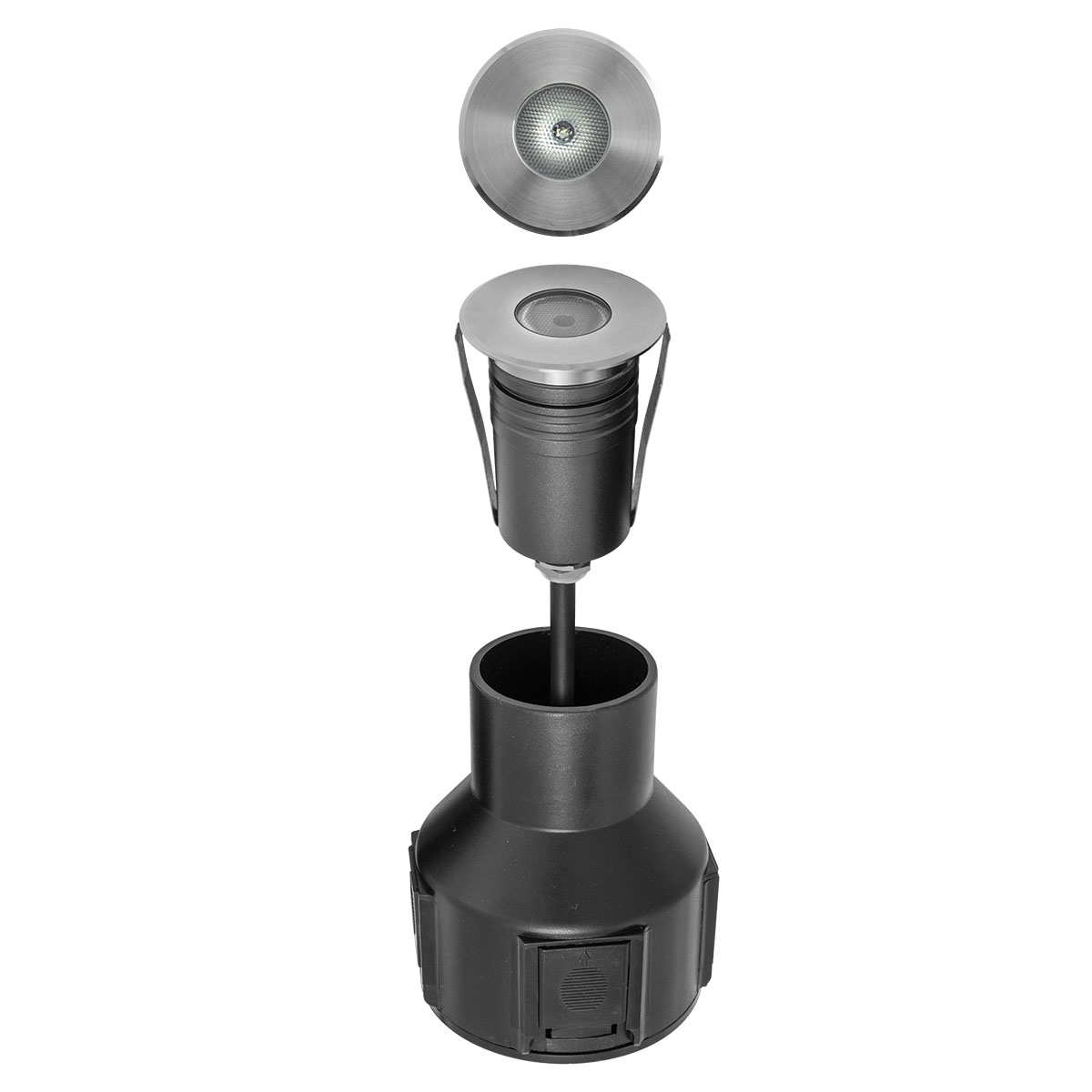 Levně Redo Chodníkové LED svítidlo XGROUND 3W, ø 54 mm, RGB, 12V
