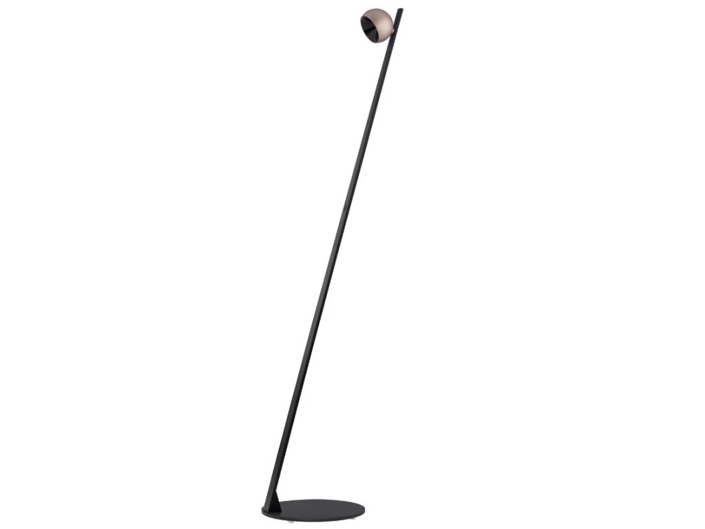 Levně Stojací lampa dotyková LUSA LED 6W 779lm 3000K černá / šampaň 146,5cm - NOVALUCE