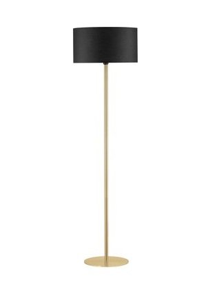 Levně Stojací lampa SIBNIA LED E27 12W bez žárovky mosaz / černá látka 165cm - NOVALUCE