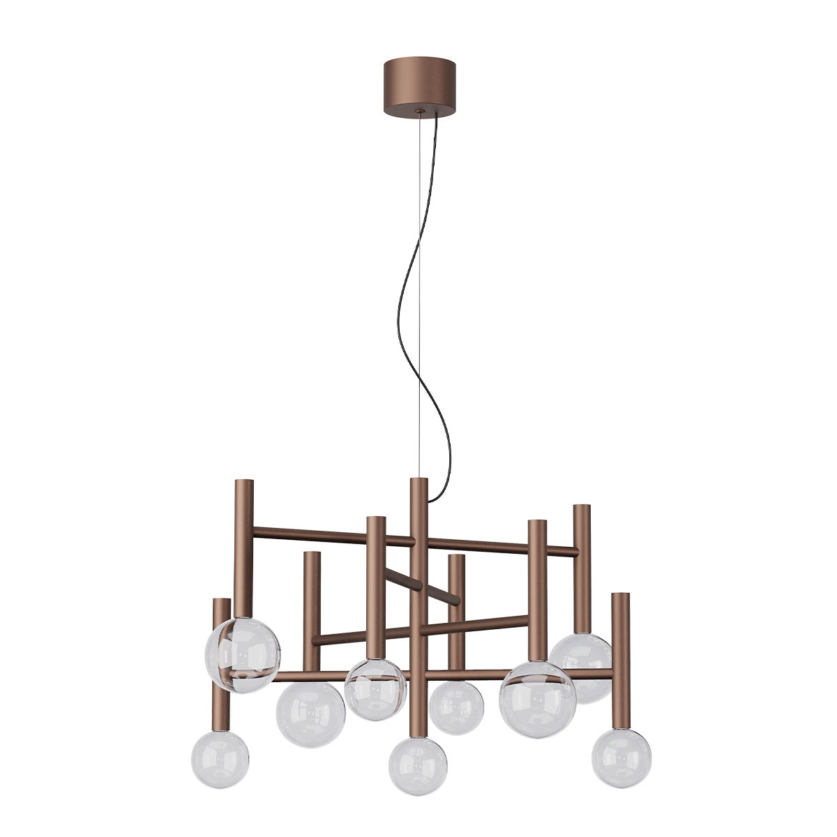 Levně Redo Závěsné LED svítidlo BOLLA, 42W, š. 65 cm, CCT 2700-3000K Barva: Kávová