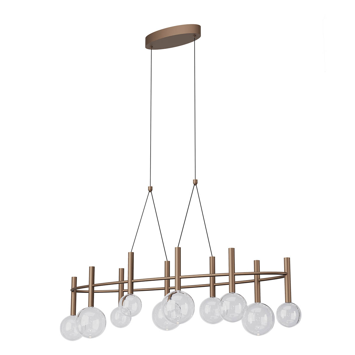 Levně Redo Závěsné LED svítidlo BOLLA, 44W, š. 121 cm, CCT 2700-3000K Barva: Kávová