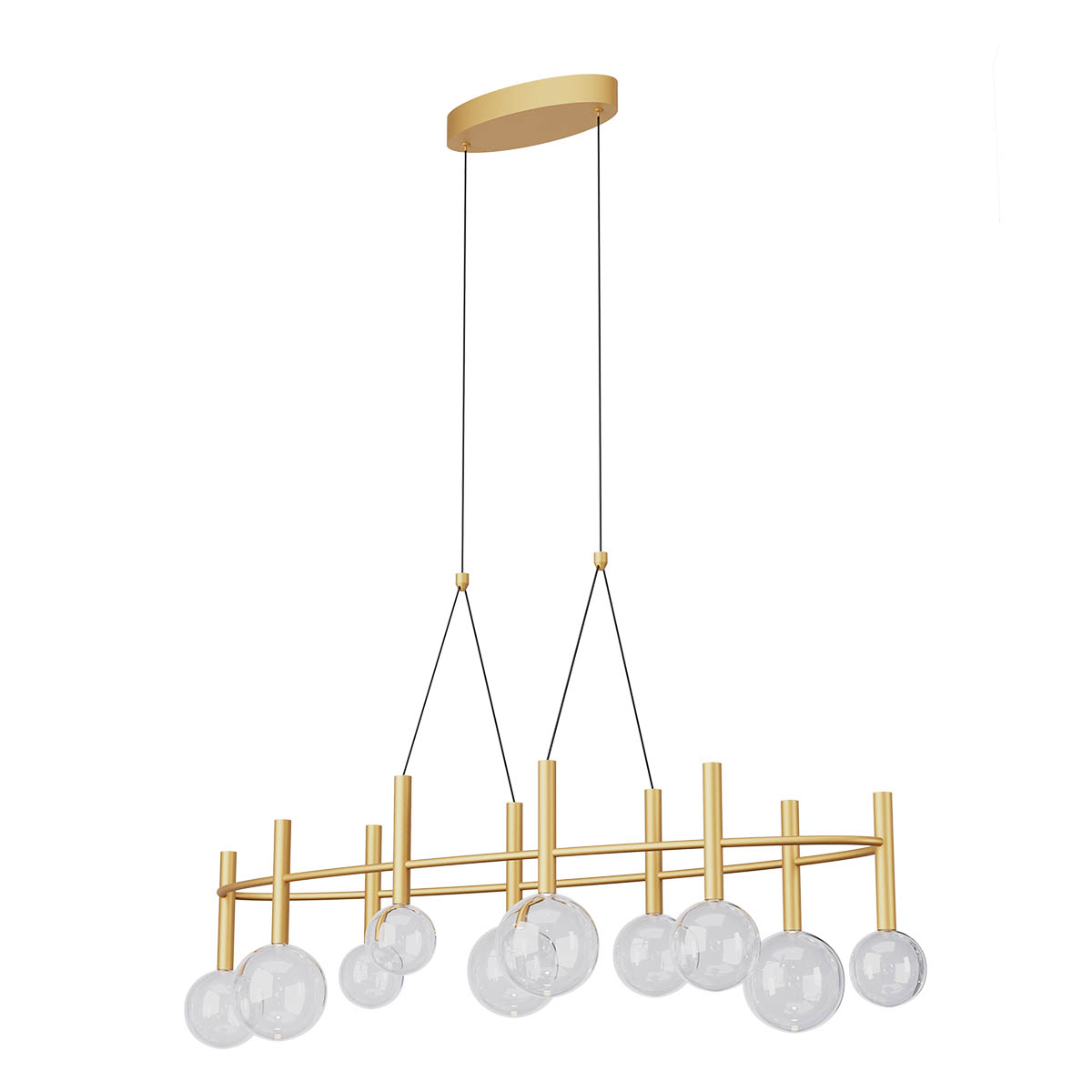 Levně Redo Závěsné LED svítidlo BOLLA, 44W, š. 121 cm, CCT 2700-3000K Barva: Zlatá
