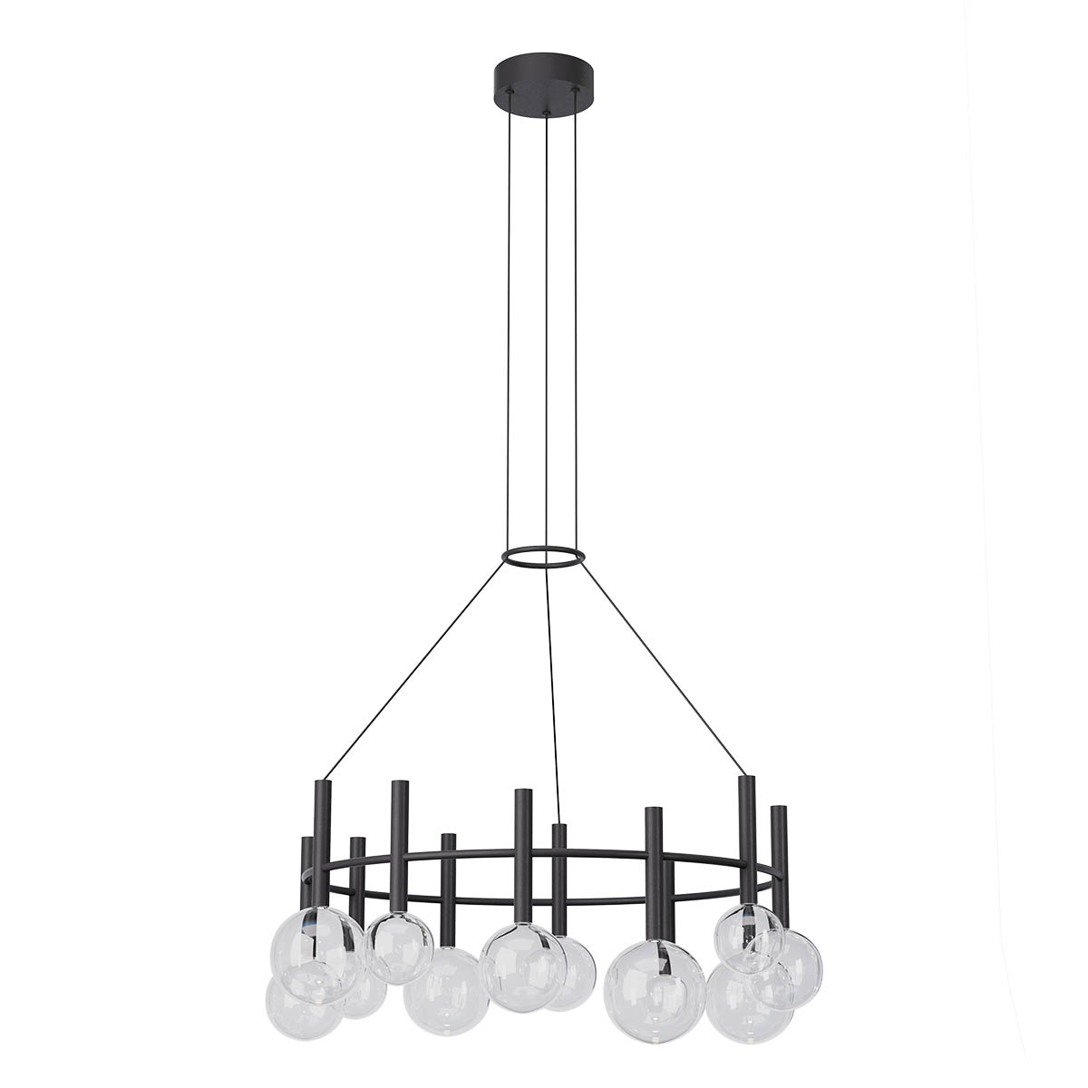 Redo Závěsné LED svítidlo BOLLA, 53W, ø 84 cm, CCT 2700-3000K Barva: Černá