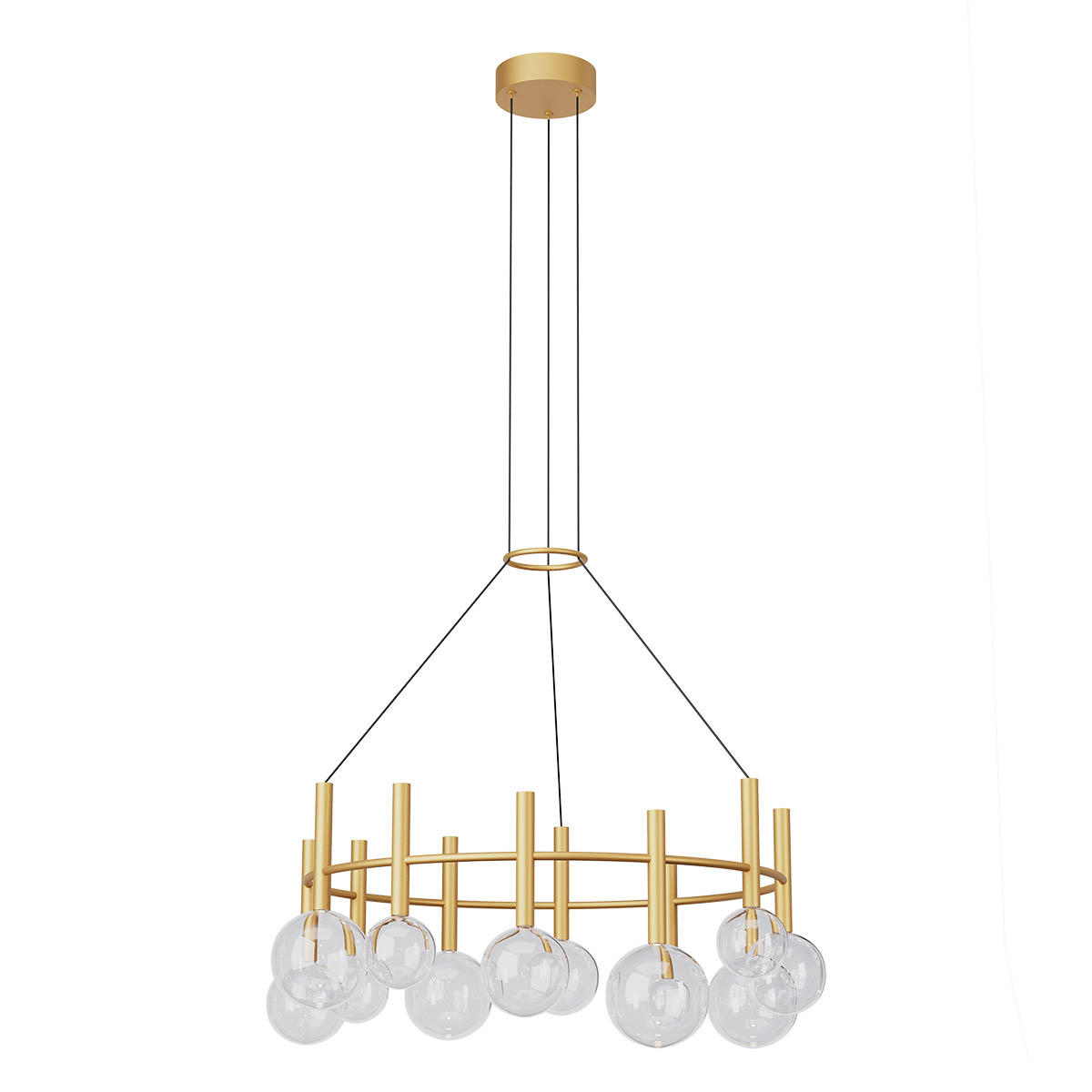 Levně Redo Závěsné LED svítidlo BOLLA, 53W, ø 84 cm, CCT 2700-3000K Barva: Zlatá