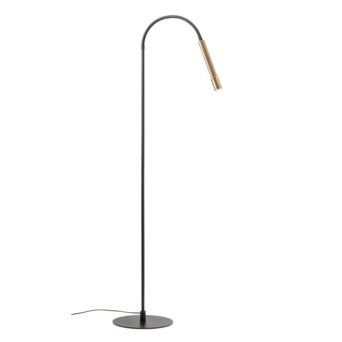 Levně Redo Stojací LED lampa DRILL 8W, v. 172 cm flexibilní, CRI90, stmívatelná Barva: Bronz, Barva světla: 2700K