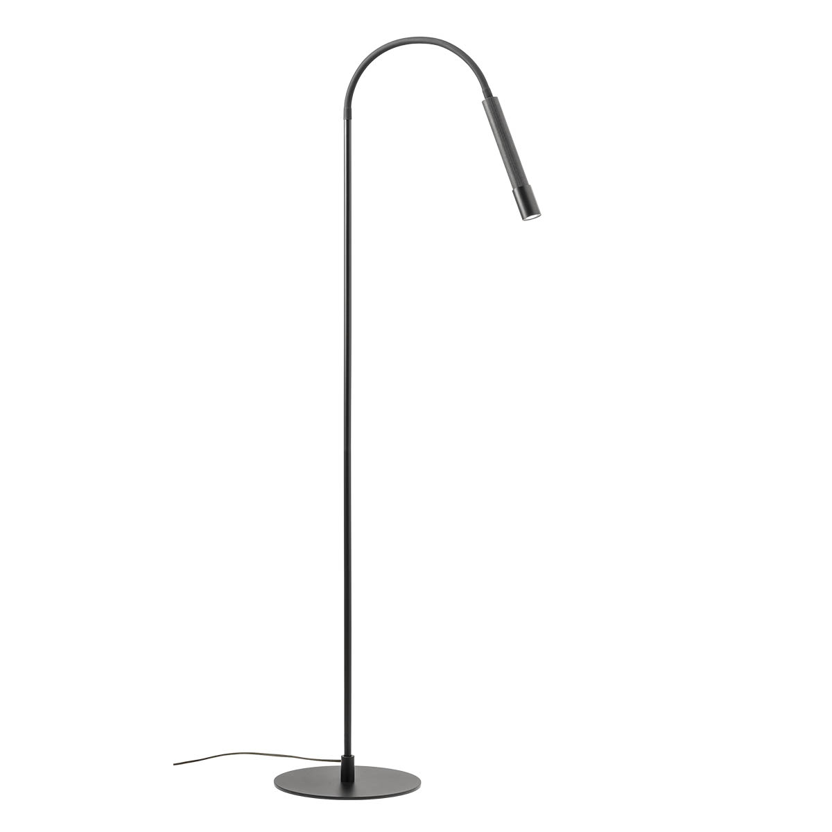 Levně Redo Stojací LED lampa DRILL 8W, v. 172 cm flexibilní, CRI90, stmívatelná Barva: Černá, Barva světla: 2700K