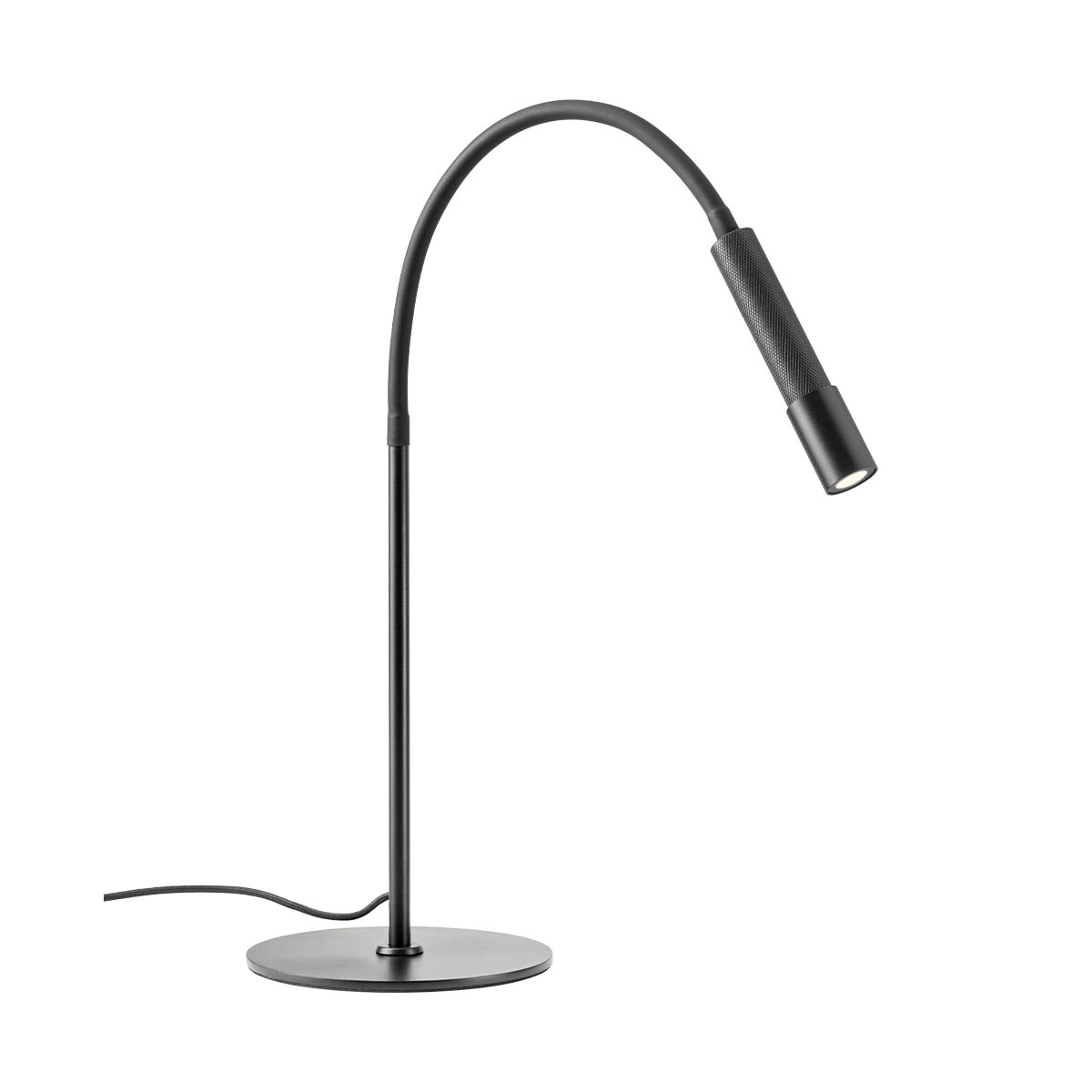 Levně Redo Stolní LED lampa DRILL 8W, v. 84,5 cm flexibilní, CRI90, stmívatelná Barva: Černá, Barva světla: 2700K