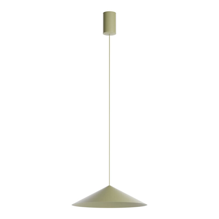 Levně Redo Závěsné LED svítidlo KONOS, 10W, ø 30 cm, TRIAC Barva: Olivová, Barva světla: 3000K
