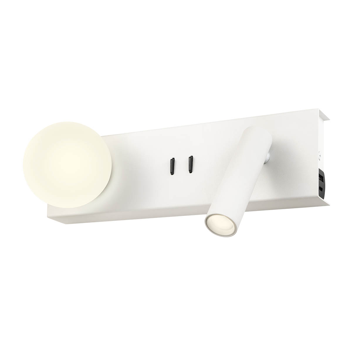 Levně Redo Nástěnné LED svítidlo NORMA 5+3W, š. 28 cm, USB-A/USB-C Barva: Bílá, Barva světla: 3000K