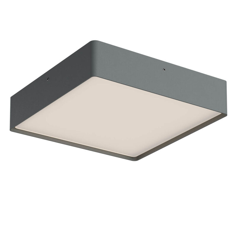 Levně Redo Venkovní stropní LED svítidlo NOX 29,5W, 27x27 cm, CCT 2700/3000K, IP65 Barva: Antracit, Stmívání, řízení: DALI