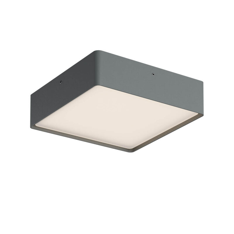 Levně Redo Venkovní stropní LED svítidlo NOX 21W, 22x22 cm, CCT 2700/3000K, IP65 Barva: Antracit, Stmívání, řízení: DALI