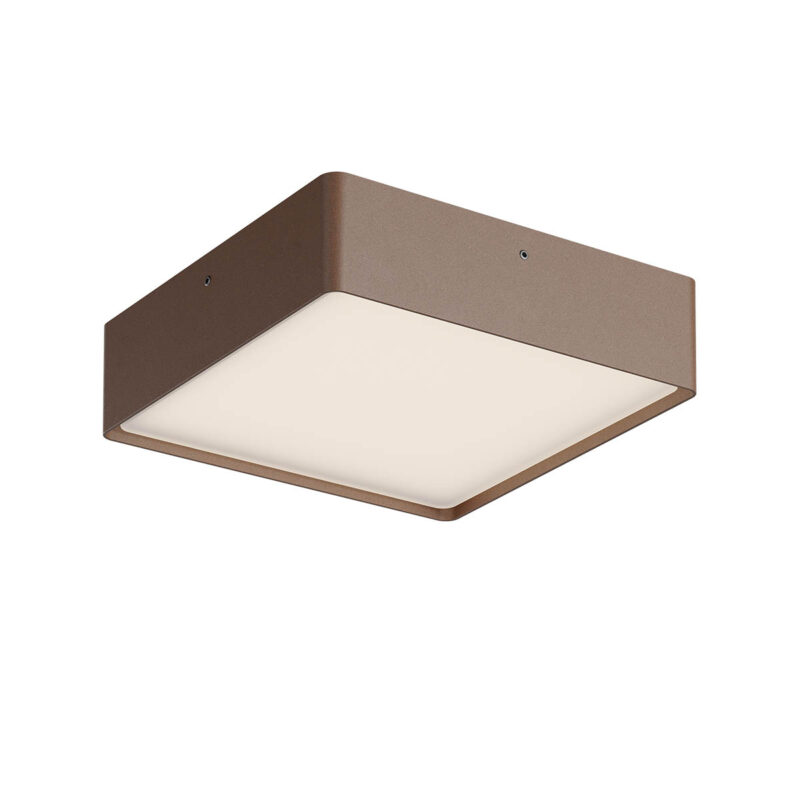 Levně Redo Venkovní stropní LED svítidlo NOX 21W, 22x22 cm, CCT 2700/3000K, IP65 Barva: Rezavá, Stmívání, řízení: DALI