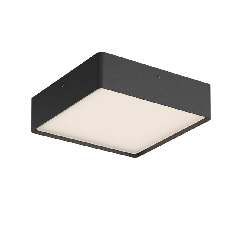 Levně Redo Venkovní stropní LED svítidlo NOX 21W, 22x22 cm, CCT 2700/3000K, IP65 Barva: Černá, Stmívání, řízení: DALI