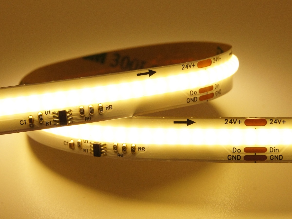 Levně Digitální LED pásek COB, 11W/m, 24V, IP20, 360LED/m Barva světla: Teplá bílá, 3000K
