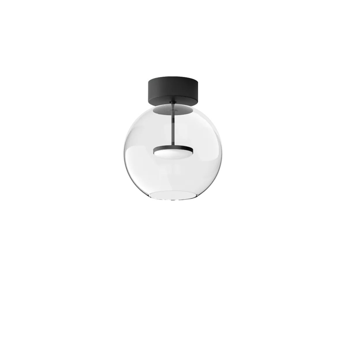 Levně Linealight Stropní LED svítidlo Cristalbolla_S ø24,5 cm, 10W Barva: Černá, Chromatičnost: 2700K