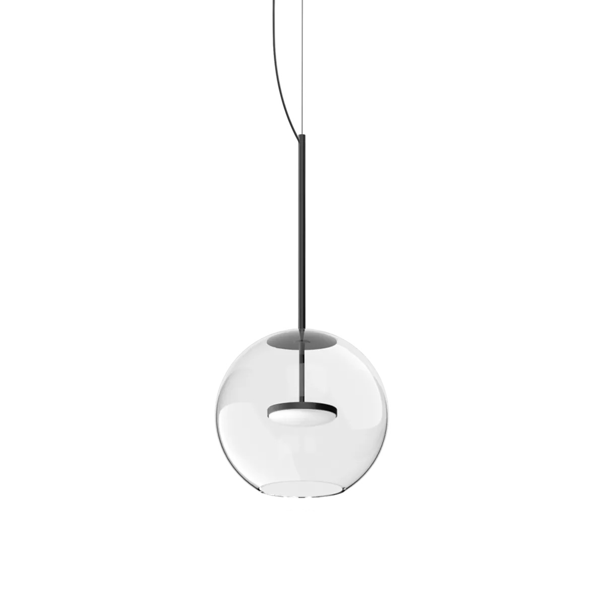 Levně Linealight Závěsné LED svítidlo Cristalbolla_P ø24,5 cm, 10W Barva: Černá, Chromatičnost: 2700K