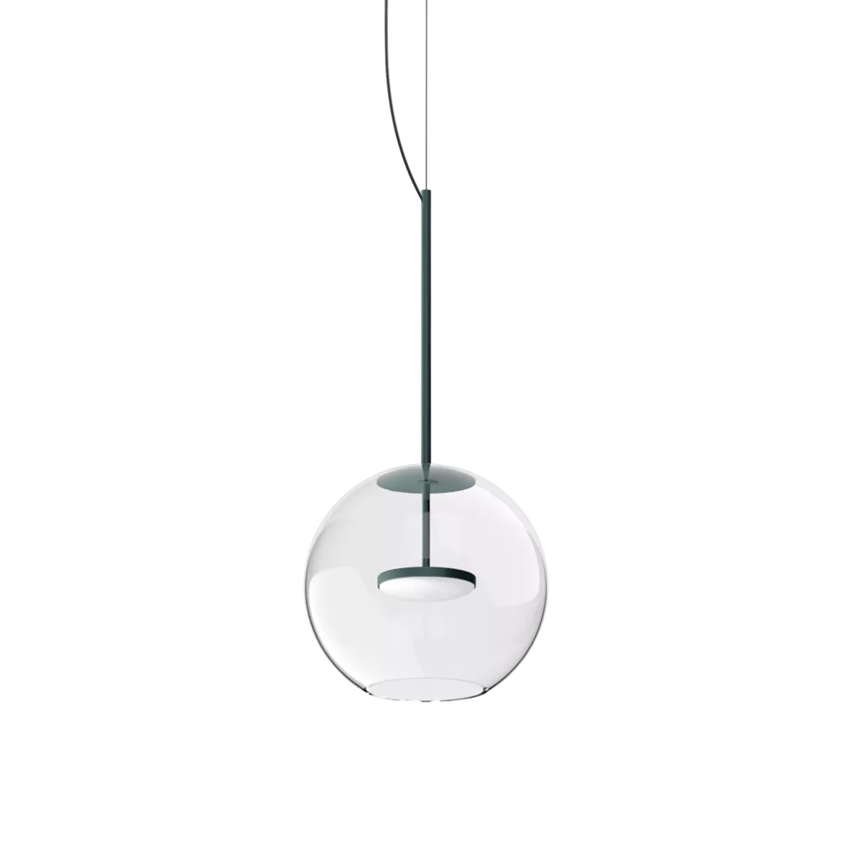 Levně Linealight Závěsné LED svítidlo Cristalbolla_P ø34 cm, 17W Barva: Petrolejová, Chromatičnost: 2700K