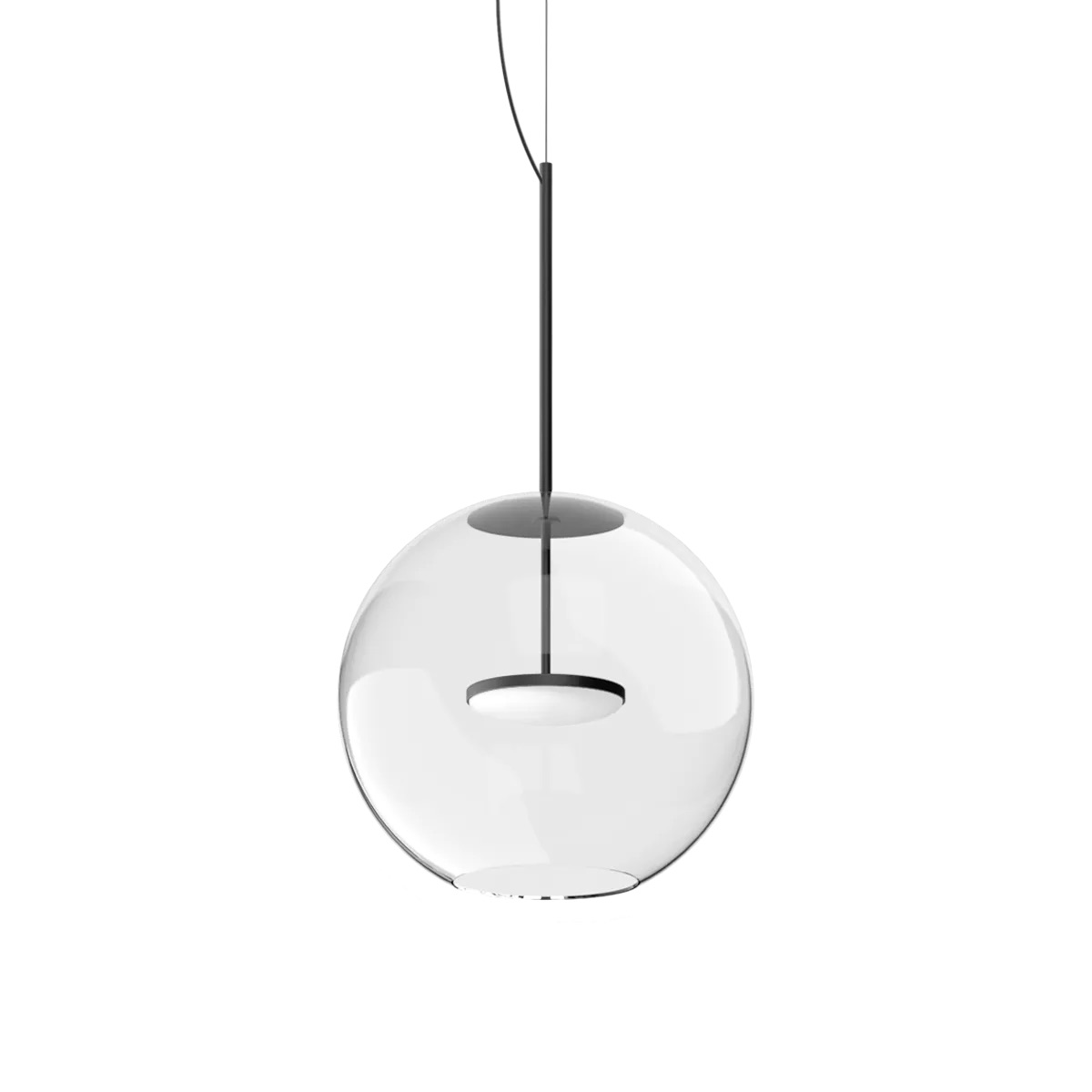 Levně Linealight Závěsné LED svítidlo Cristalbolla_P ø34 cm, 17W Barva: Černá, Chromatičnost: 2700K