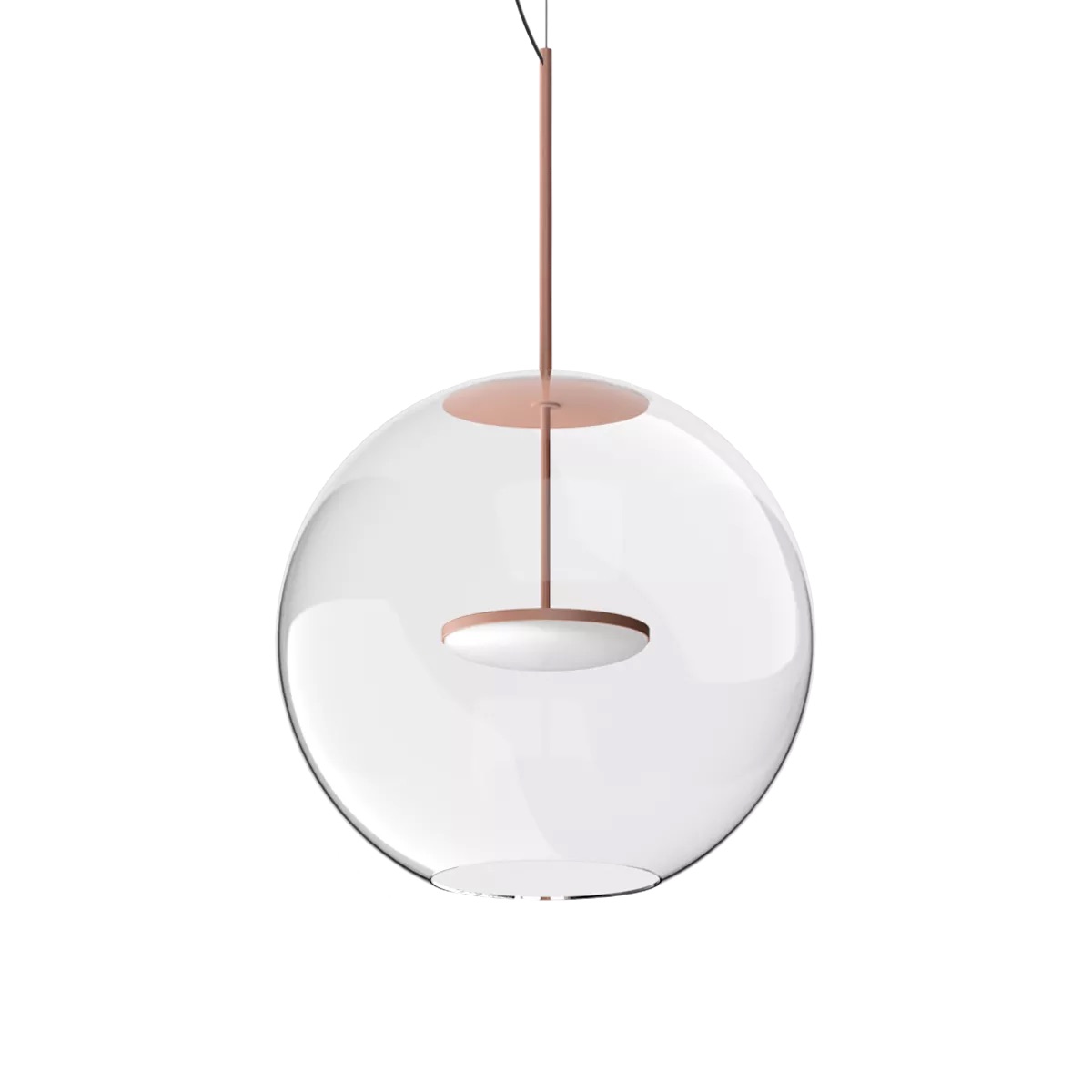 Levně Linealight Závěsné LED svítidlo Cristalbolla_P ø44 cm, 23W Barva: Broskvová, Chromatičnost: 2700K