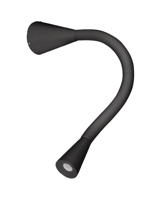 Levně Linealight Nástěnná lampa Snake_W1, d.47cm, 1,5W, s vypínačem Barva: Černá, Teplota světla: 3000K