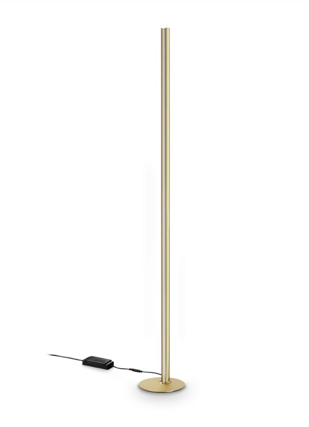 Levně Ideal Lux Stojací LED svítidlo DORICA, PT 1, Ø 250 mm, 1900 mm Barva: Mosaz, Teplota světla: 3000K