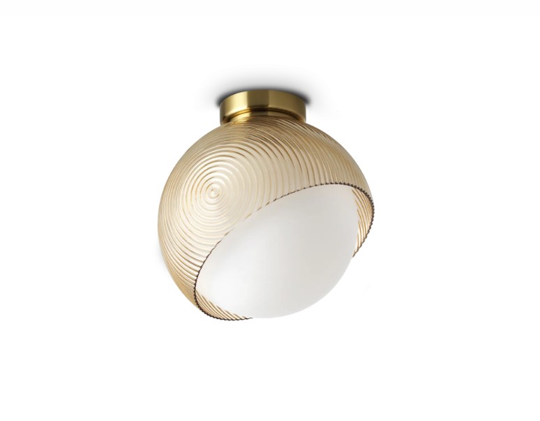 Levně Ideal Lux Designové stropní svítidlo BLOOM PL1, 1xE27, Ø 220 mm Barva: Mosaz