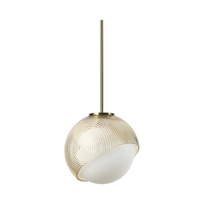 Levně Ideal Lux Designové závěsné svítidlo BLOOM SP1, 1xE27, Ø 220 mm Barva: Mosaz