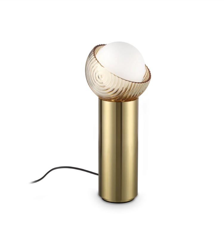 Levně Ideal Lux Designová stolní lampa BLOOM TL1, 1xG9, Ø 115 mm, 270 mm Barva: Mosaz